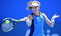 Johanna Konta in action at the Sydney International Tennis Tournament on Monday.