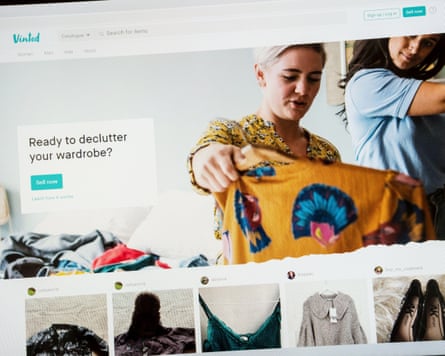 Homepage of the Vinted website