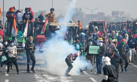 Farmers protest against the reforms in January