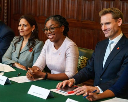Kemi Badenoch chairing her first shadow cabinet meeting as Tory leader.