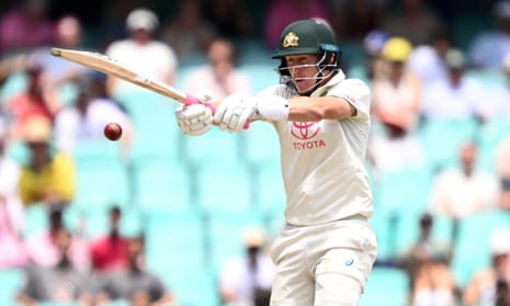 Marnus Labuschagne of Australia plays a shot in the third Test against Pakistan at the SCG