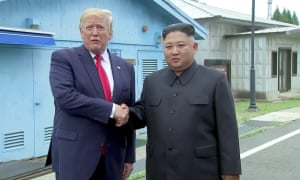 President Donald Trump meets with North Korean leader Kim Jong-un at the DMZ separating the two Koreas.