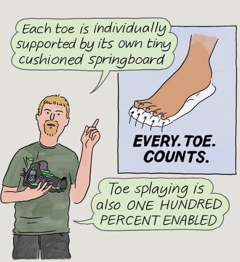 Edith Pritchett cartoon on buying hiking boots, panel 2