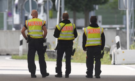 German police enforce border checks at the Austrian frontier.