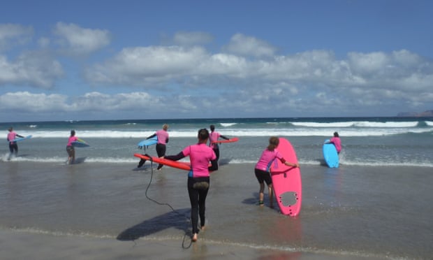 Women’s Surfers on the beach in Lanzarote
