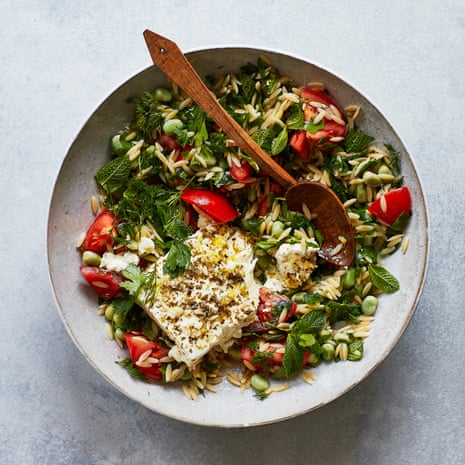 Thomasina Miers' recipe for kritharaki, broad beans and tomato