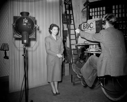 Sylvia Peters, the first woman to appear before a camera on the BBC, in 1949.