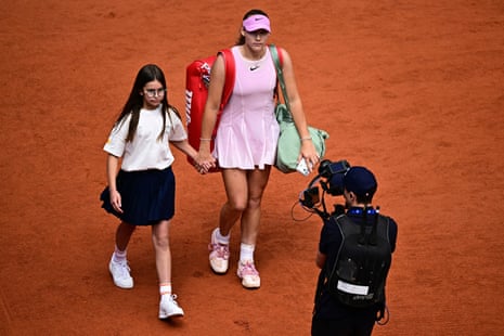 Mirra Andreeva Maja arrives for her French Open women's singles final against Chwalinska.