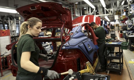 The production line at Tata Motors Ltd.’s Jaguar assembly plant in Castle Bromwich, UK.