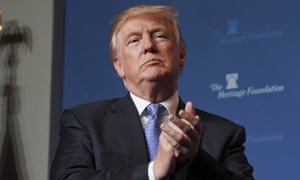 Donald Trump at the Heritage Foundation’s annual President’s Club meeting, Tuesday, Oct. 17, 2017 in Washington.