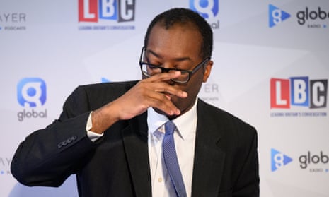 Kwasi Kwarteng is interviewed during the morning media rounds on day two of the annual Conservative party conference