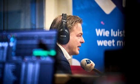NSC party leader, Pieter Omtzigt, at a radio station, 16 November