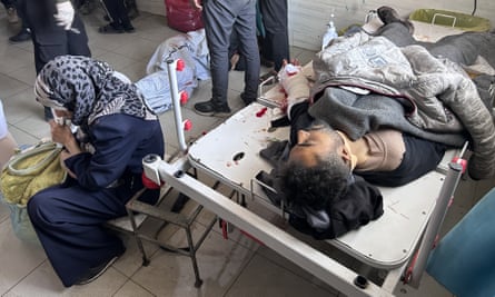 Injured Palestinians receiving medical treatment