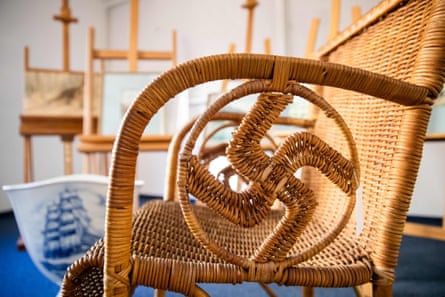 A wicker armchair bearing a swastika and presumed to have belonged to Adolf Hitler was also part of the auction on Saturday.