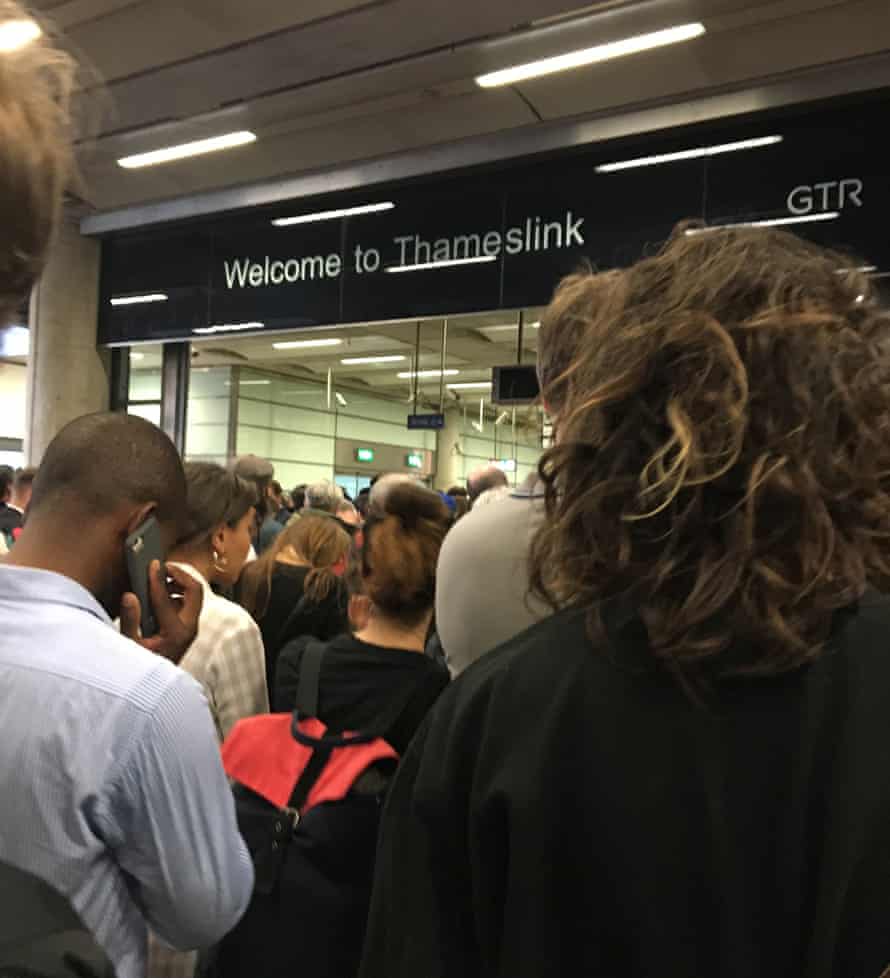 Passengers waiting to access Thameslink services at London St Pancras International station.