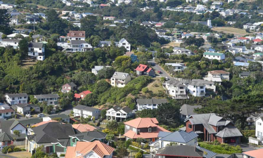 A view of a residential area near Wellington, New Zealand