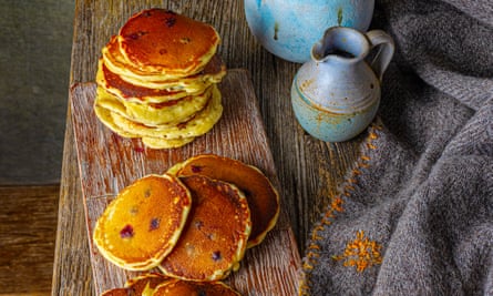 Ravneet Gill’s recipe for blueberry pancakes.
