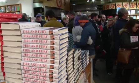 A queue for Fire and Fury at Kramerbooks, in Washington.