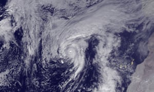 Hurricane Alex is seen in the Atlantic after being upgraded from a storm on Thursday.