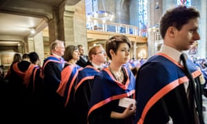 Students at a graduation ceremony at St Mary's University