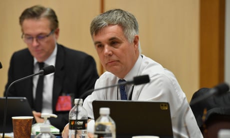 NBN Co CEO Stephen Rue during Senate estimates in March 2021