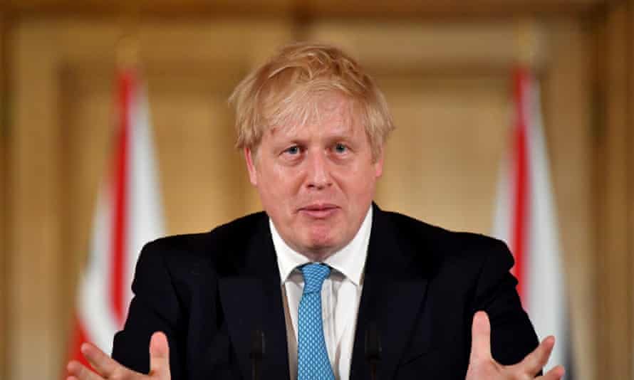 Boris Johnson speaking during his press conference.