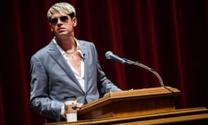 Milo Yiannopoulos gives a speech at Trinity University, San Antonio, Texas.