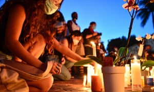 People hold a candlelight vigil for 19-year-old activist Oluwatoyin ‘Toyin’ Salau in Miami on Tuesday.