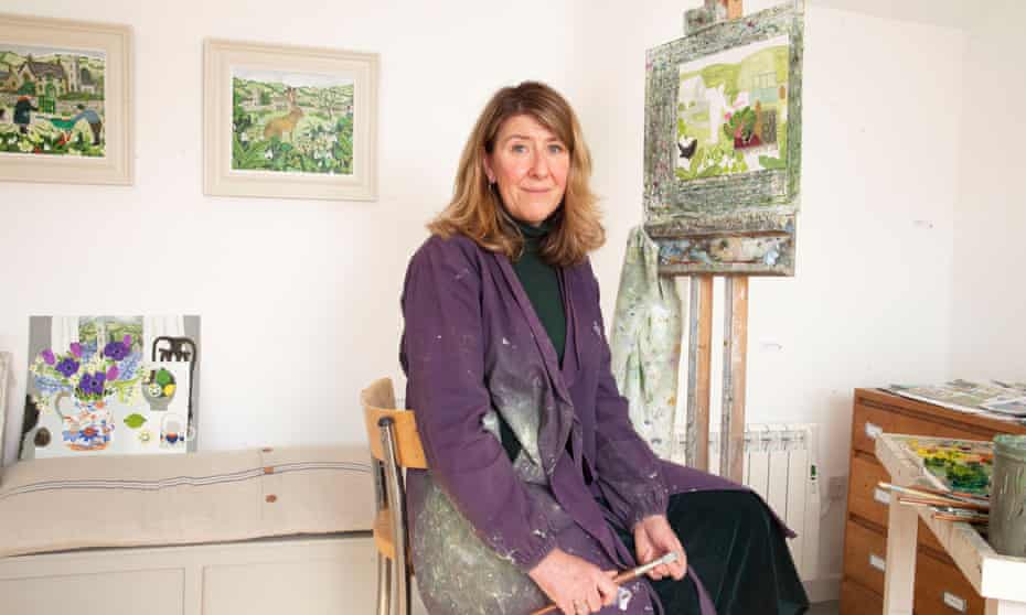 Artist Vanessa Bowman in her Dorset studio