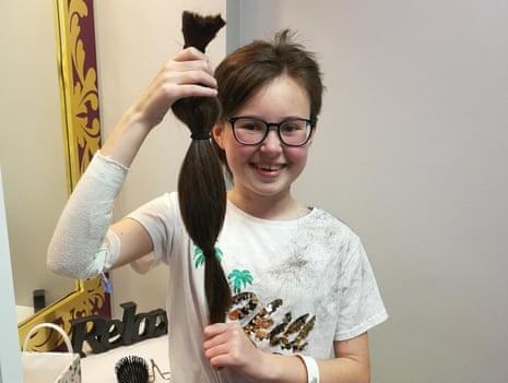 Alyssa, 13, decided to donate her hair when she found out she would lose it during treatment. She has now been in remission for six months after receiving base-edited T-cells.
