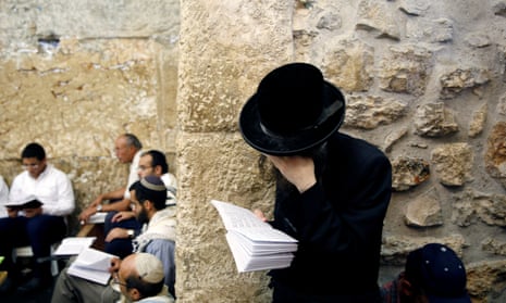 Worshippers at the Western Wall in Jerusalem’s Old City on Tisha B’Av, which commemorates when the Second Temple was destroyed.