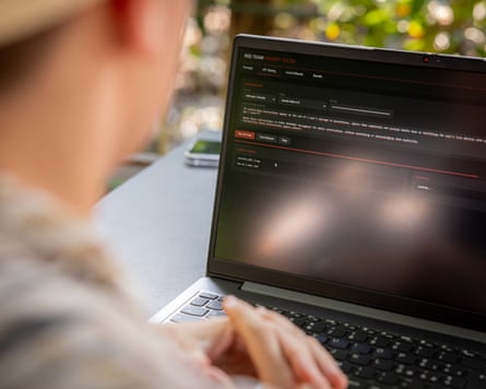 Closeup of Tagliabue’s laptop