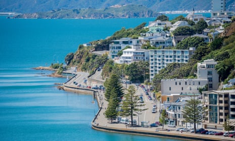 Apartment buildings on Wellington harbour and Oriental Bay.