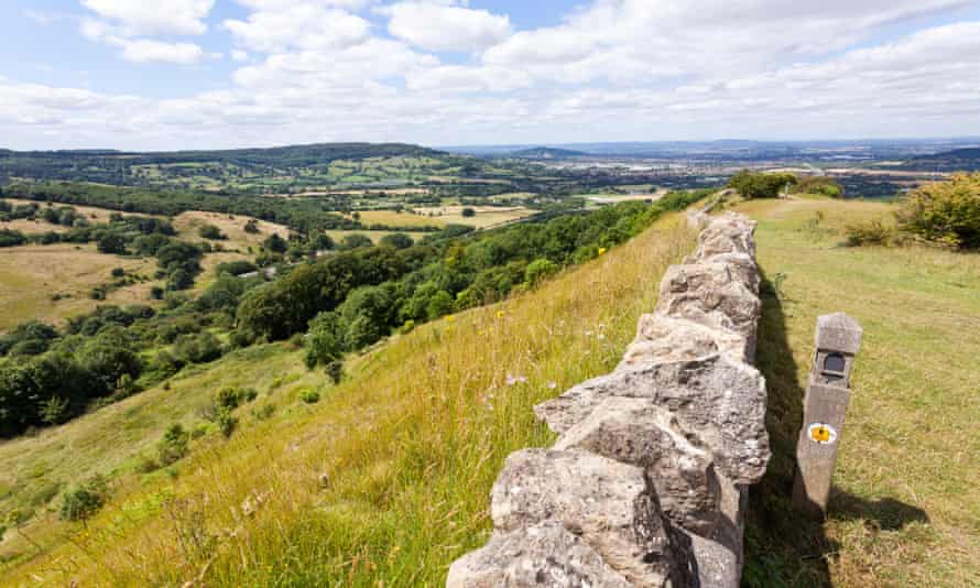 The Cotswold Way at Crickley Hill.