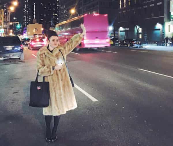 Terri White, Hailing a cab outside of the office of Time Out New York, Midtown, January 2015