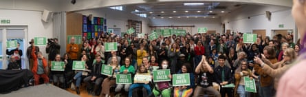 Green party supporters at the event in Lewisham.