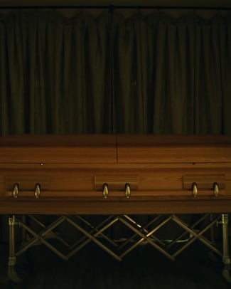 A still from The Mortician shows a casket