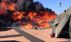 Refugees’ tents set alight at RAF Dhekelia, a British sovereign base in Cyprus. The UN says Britain should resettle the migrants but MoD says it ‘will not allow a new migrant route to open up to the UK’.