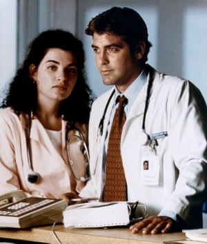 Nobody was bigger than the show … Julianna Margulies and George Clooney in ER.