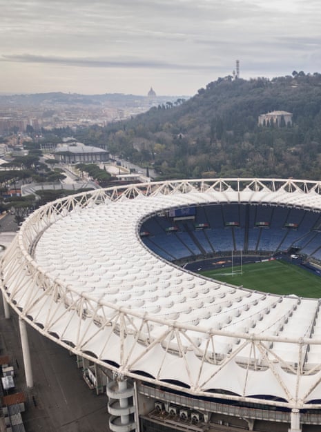 An aerial view of Stadio Olimpico ahead of the Guinness Six Nations 2025 match between Italy and Wales at Rome’s Stadio Olimpico.