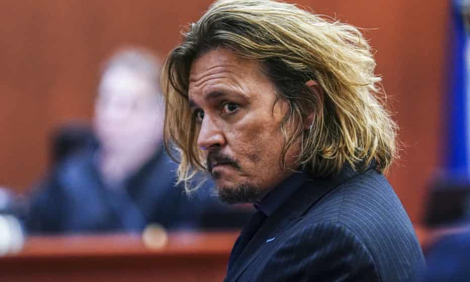 Actor Johnny Depp sits in the courtroom at the Fairfax County Circuit Courthouse on 14 April. 
