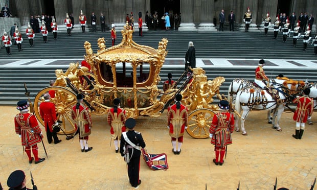 The Queen enters St Paul's Cathedral after arriving for the Golden Jubilee service of thanksgiving in 2002.