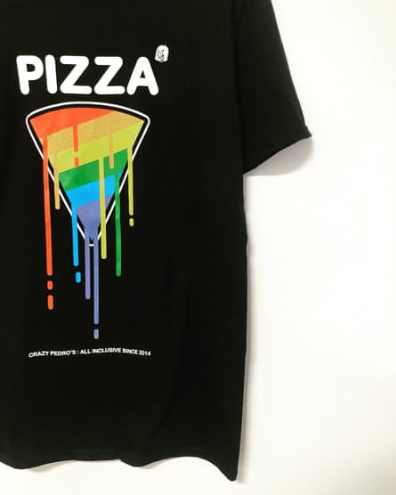 Crazy Pedro pizza T-shirt.