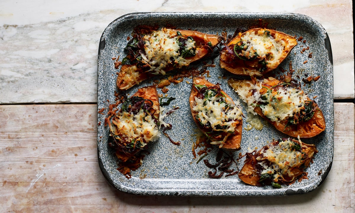 One tray of roast sweet potatoes, four easy dishes Food The