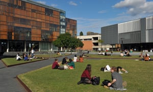 Students on a uni lawn