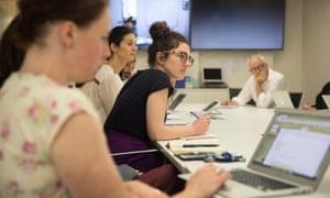 Guardian Australia staff in the morning news conference