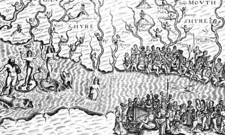 Set to get pens flowing ... detail of William Hole’s illustration of the river Severn, from Albion’s Glorious Ile