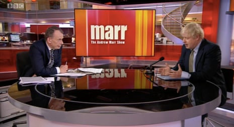 Boris Johnson being interviewed by Andrew Marr.