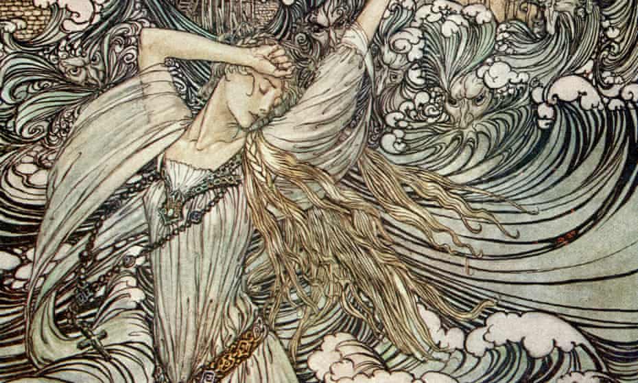 ‘She was lost to sight in the Danube’ … Undine by Friedrich de la Motte Fouque, illustrated by One of Arthur Rackham’s illustrations to Undine. 