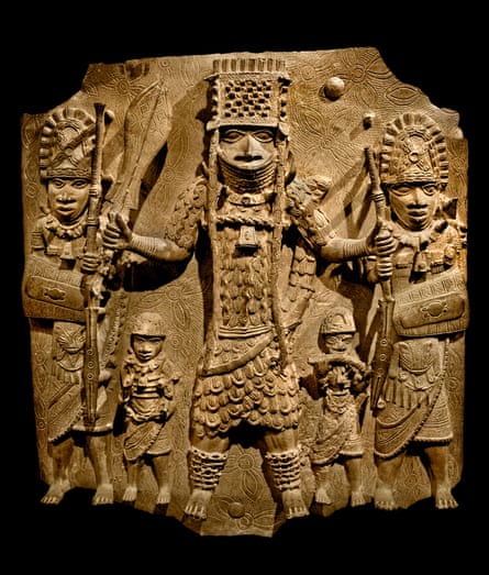Bronze plaque showing the Oba of Benin, 16th century.